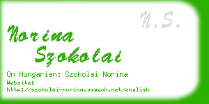 norina szokolai business card